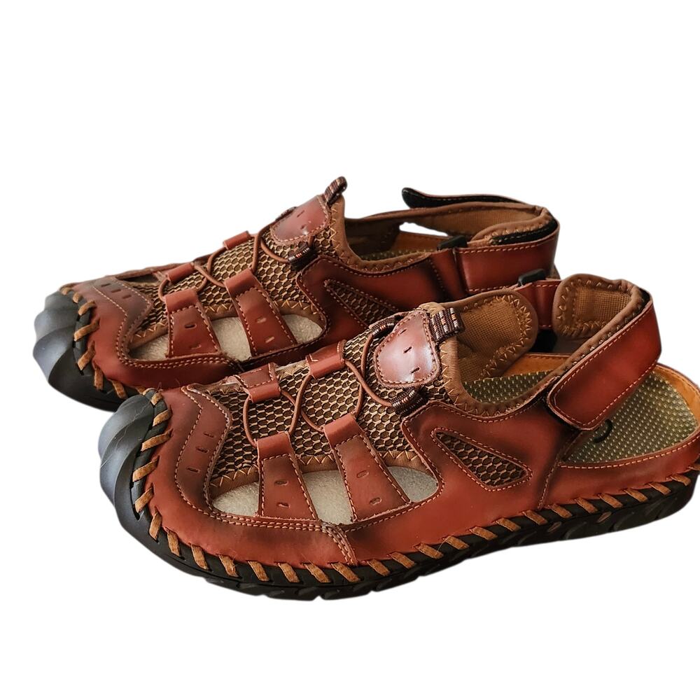 New Mens Greks Leather Sandals US Size 8-9 Eu 42 Comfort Beach Summer